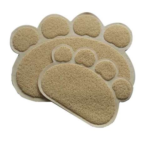 online sales pvc eco friendly cat litter mat soft litter trapper mat paw shaped plastic pet food mat