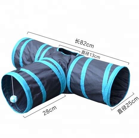 Pet toys for cat polyester taffeta material of cat tunnel toy three-way foldable cat toys